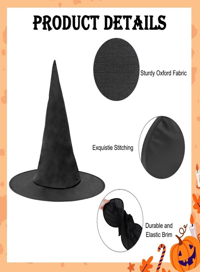 Zibuyu® 38cm Black Witch Hat for Halloween Classic Pointed Witch Hat with Premium Fabric, Comfortable Fit, and Elegant Gothic Charm for Costume Parties, Cosplay, and Festivals - Image 3